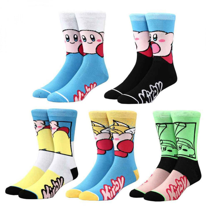 Nintendo Kirby Copy Characters 5-Pair Pack of Crew Socks Image 1