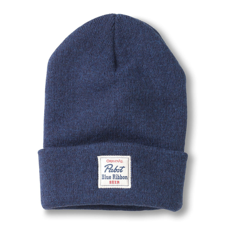 Pabst Blue Ribbon Beer Patch Terrain Knit Cuff Beanie Image 1