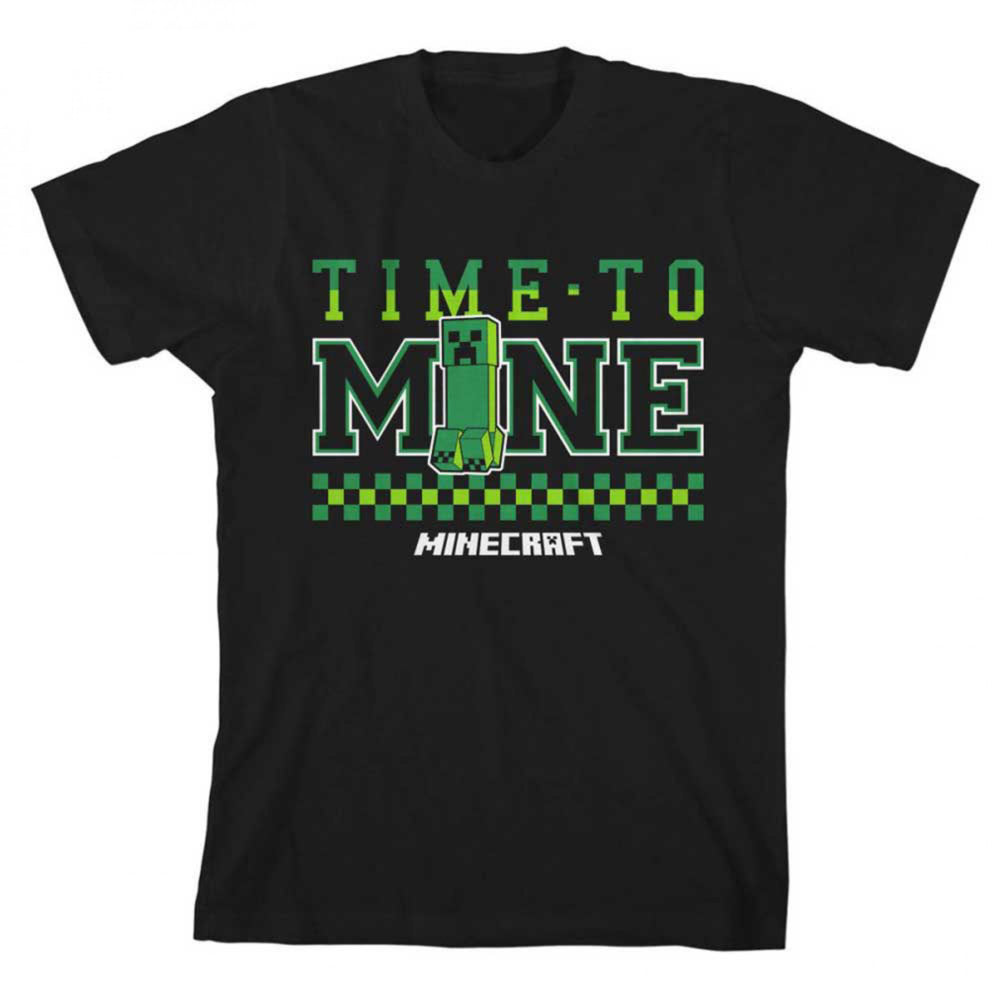 Minecraft Time to Mine Creeper NPC Youth T-Shirt Image 2