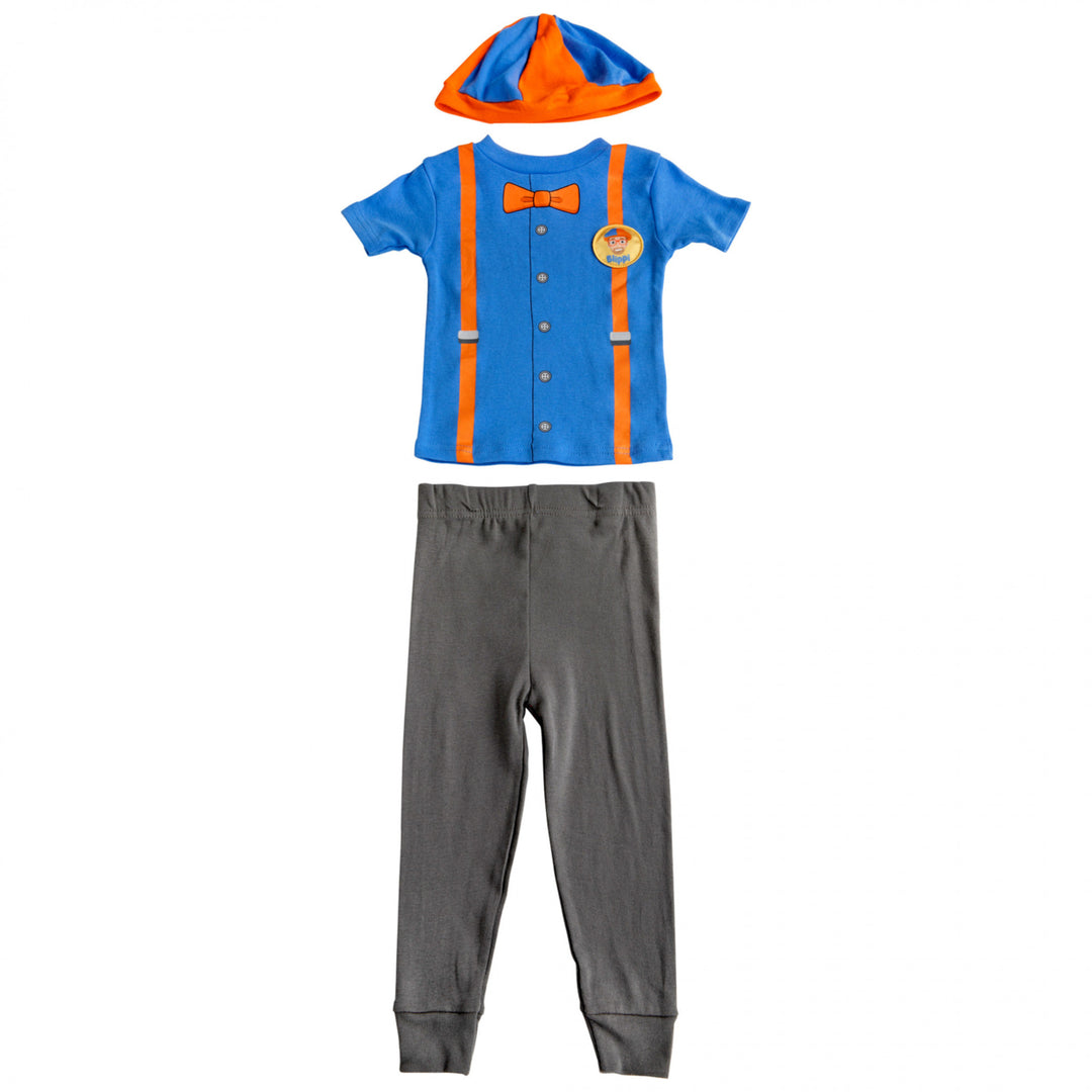 Blippi Character Short Sleeve Cosplay Pajama 3-Piece Set Image 1