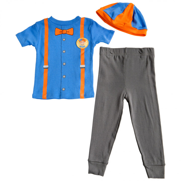 Blippi Character Short Sleeve Cosplay Pajama 3-Piece Set Image 3