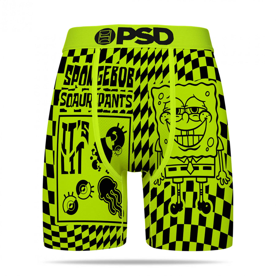 SpongeBob SquarePants Its Lit All Over Print Checker PSD Boxer Briefs Image 1