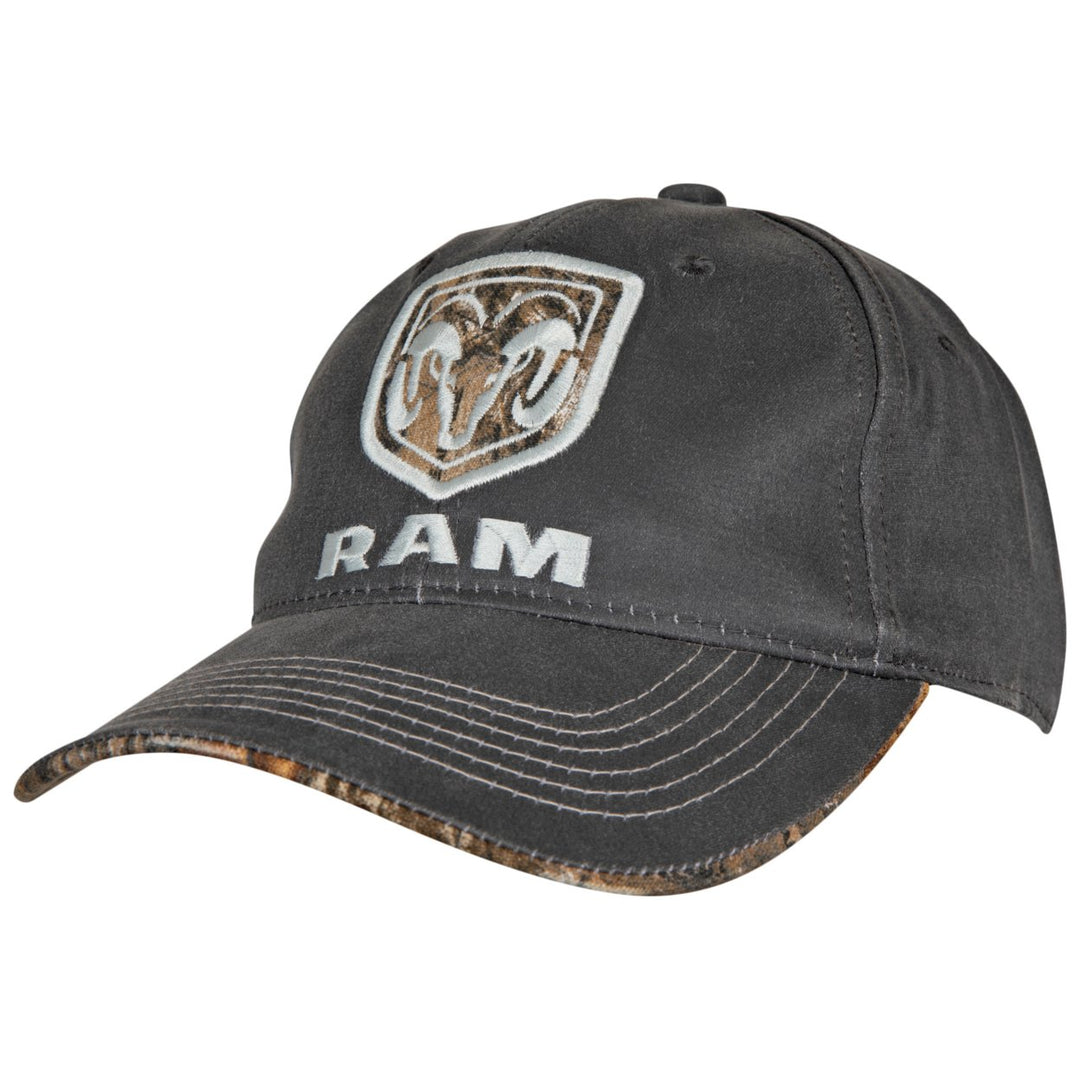 Ram Woven Patch Camo Logo Pre-Curved Adjustable Hat Image 1