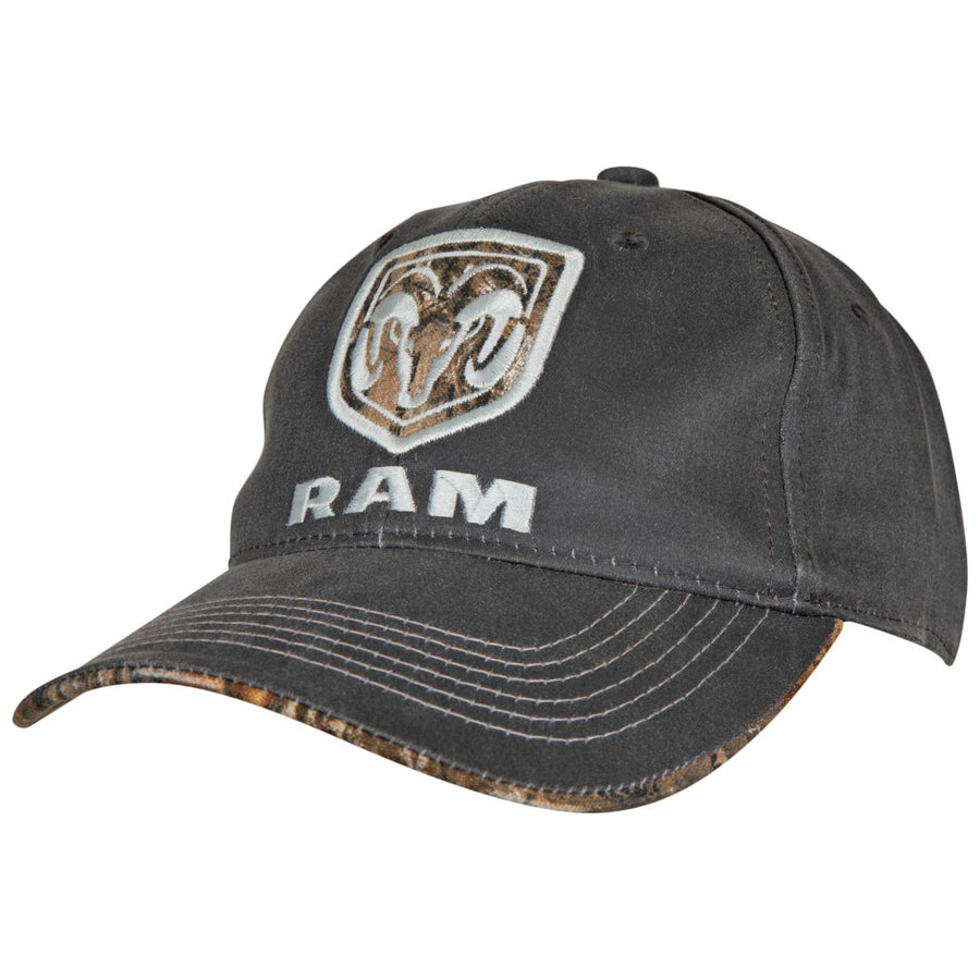 Ram Woven Patch Camo Logo Pre-Curved Adjustable Hat Image 1