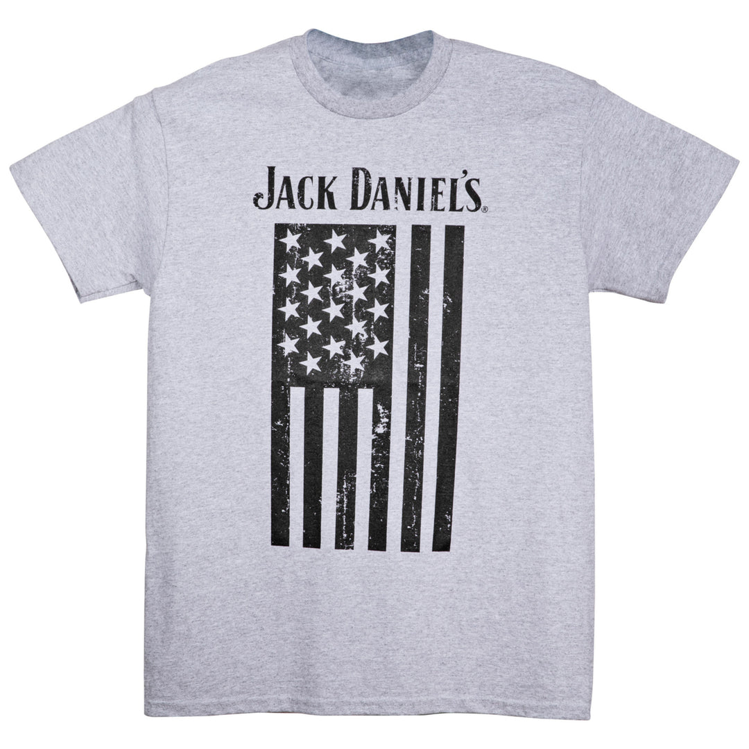 Jack Daniels Monochrome American Flag T-Shirt Image 1