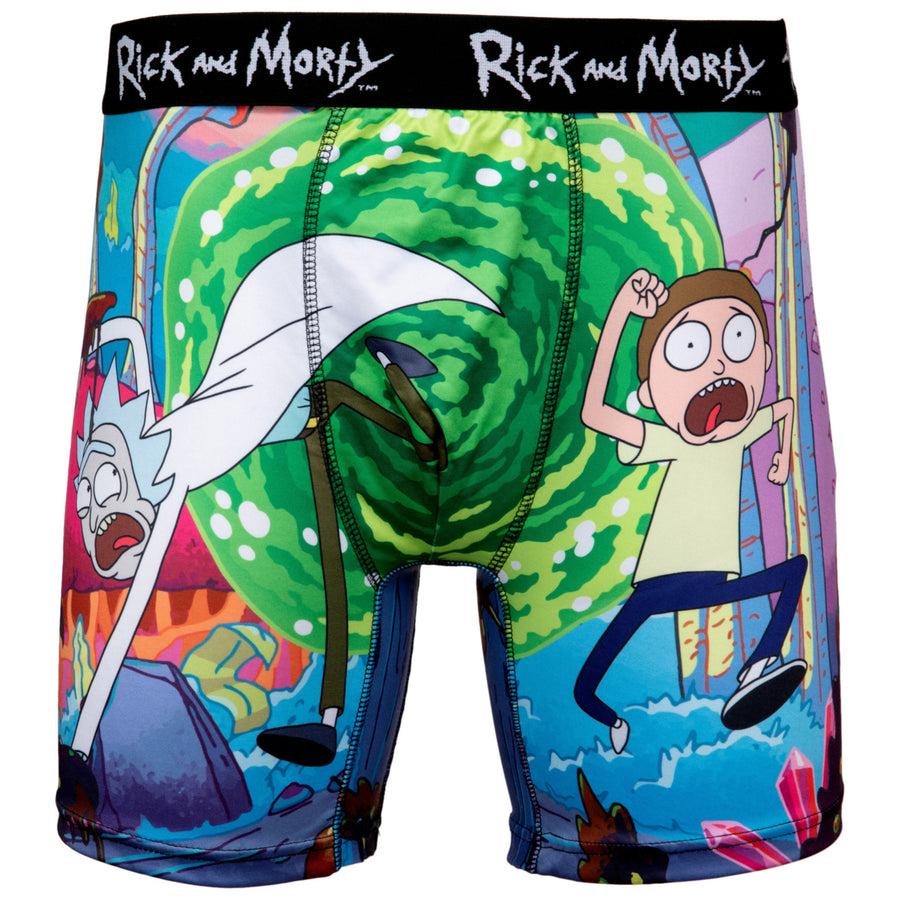 Rick and Morty Chased Out Of Portal Boxer Briefs Image 1
