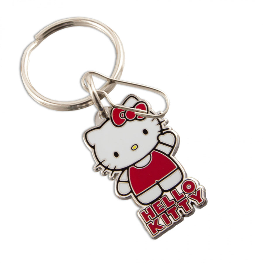 Hello Kitty Waving Enamel Keychain Image 1