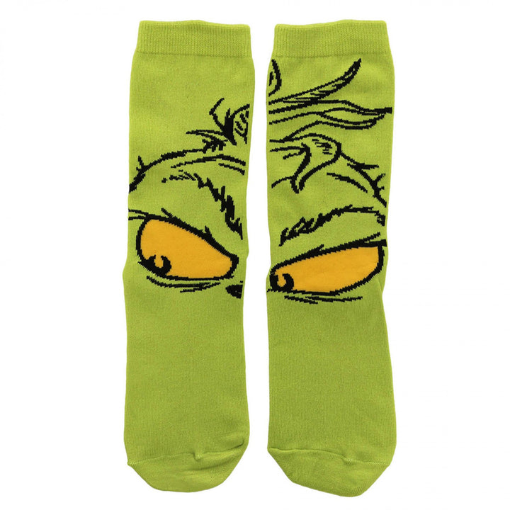 The Grinch Character Print Crew Socks Image 1