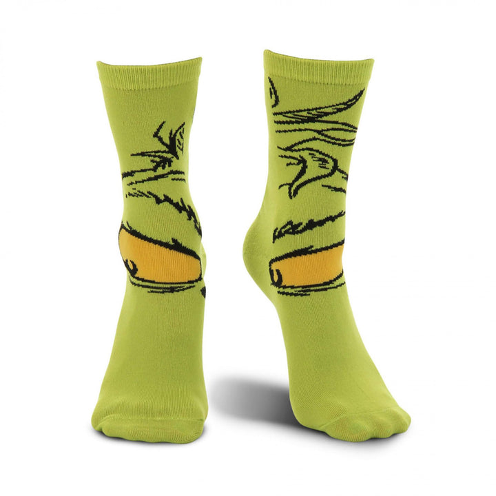 The Grinch Character Print Crew Socks Image 2