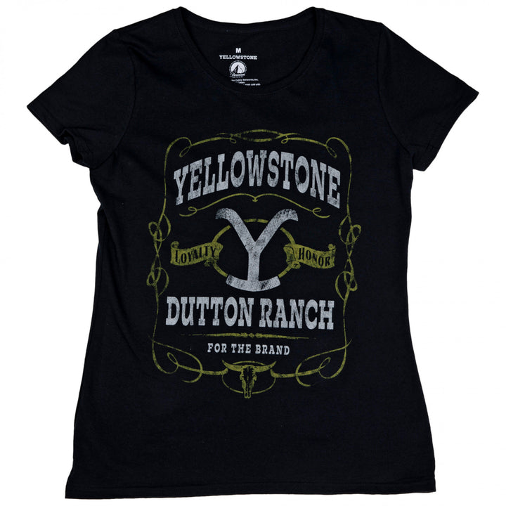 Yellowstone Dutton Ranch Loyalty Honor Mineral Wash Womens T-Shirt Image 1