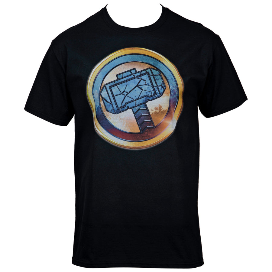 Thor Mjolnir Golden Emblem T-Shirt Image 1