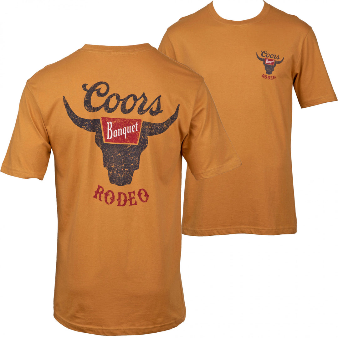 Coors Banquet Rodeo Logo Distressed Front and Back Print T-Shirt Image 1