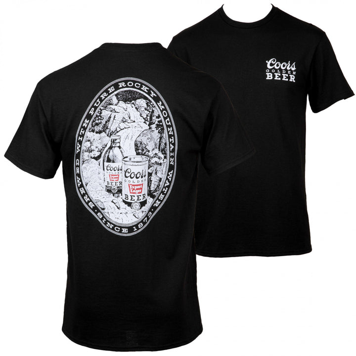 Coors Golden Beer Since 1873 Classic Label Front and Back Print T-Shirt Image 1