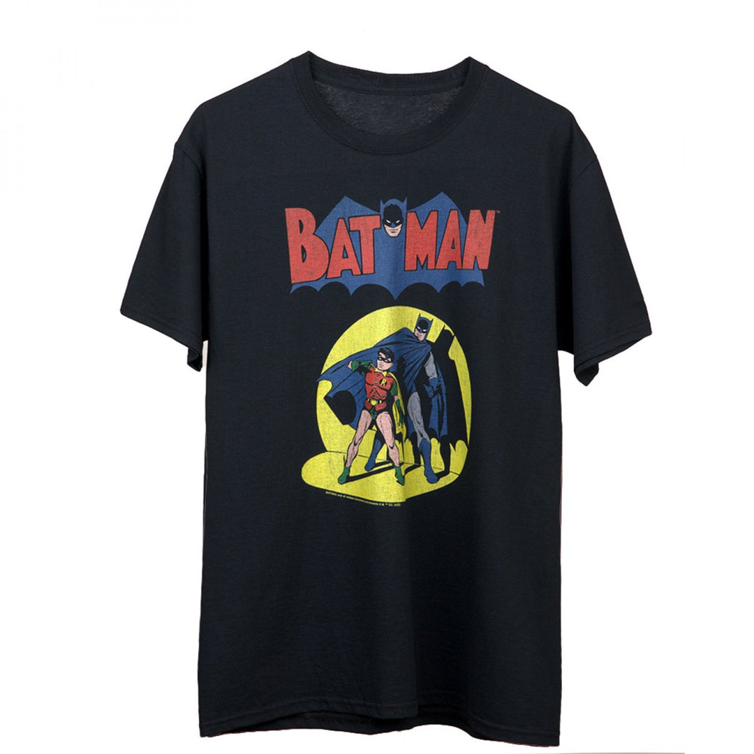 Batman and Robin Retro Spotlight T-Shirt Image 1