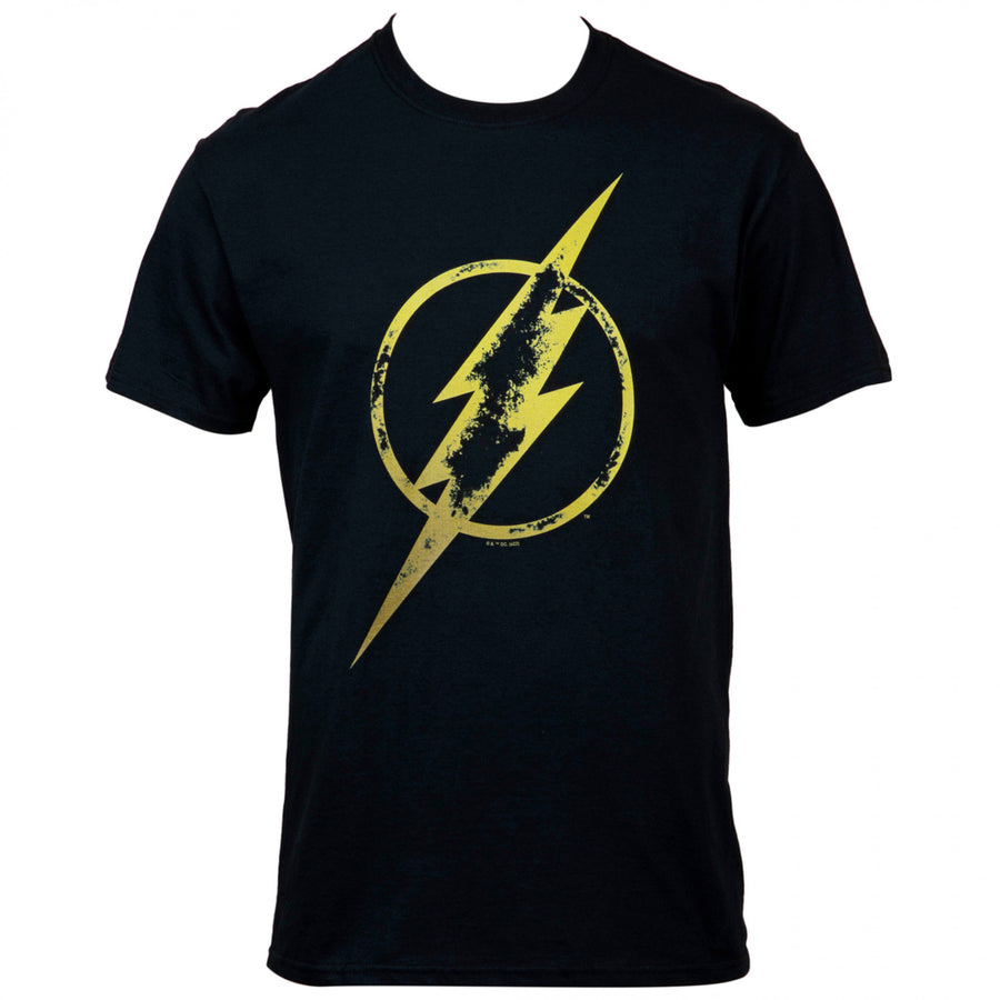 The Flash Logo Distressed Gold T-Shirt Image 1