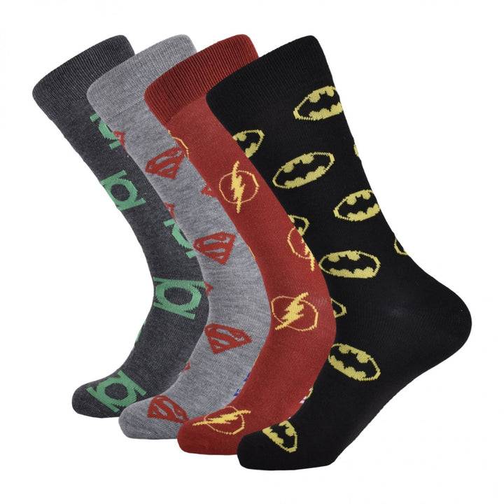 DC Comics Justice League Crew Socks Boxed Set of 4 Pairs Image 1