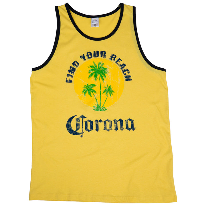 Corona Extra Palm Trees Find Your Beach Tank Top Image 2