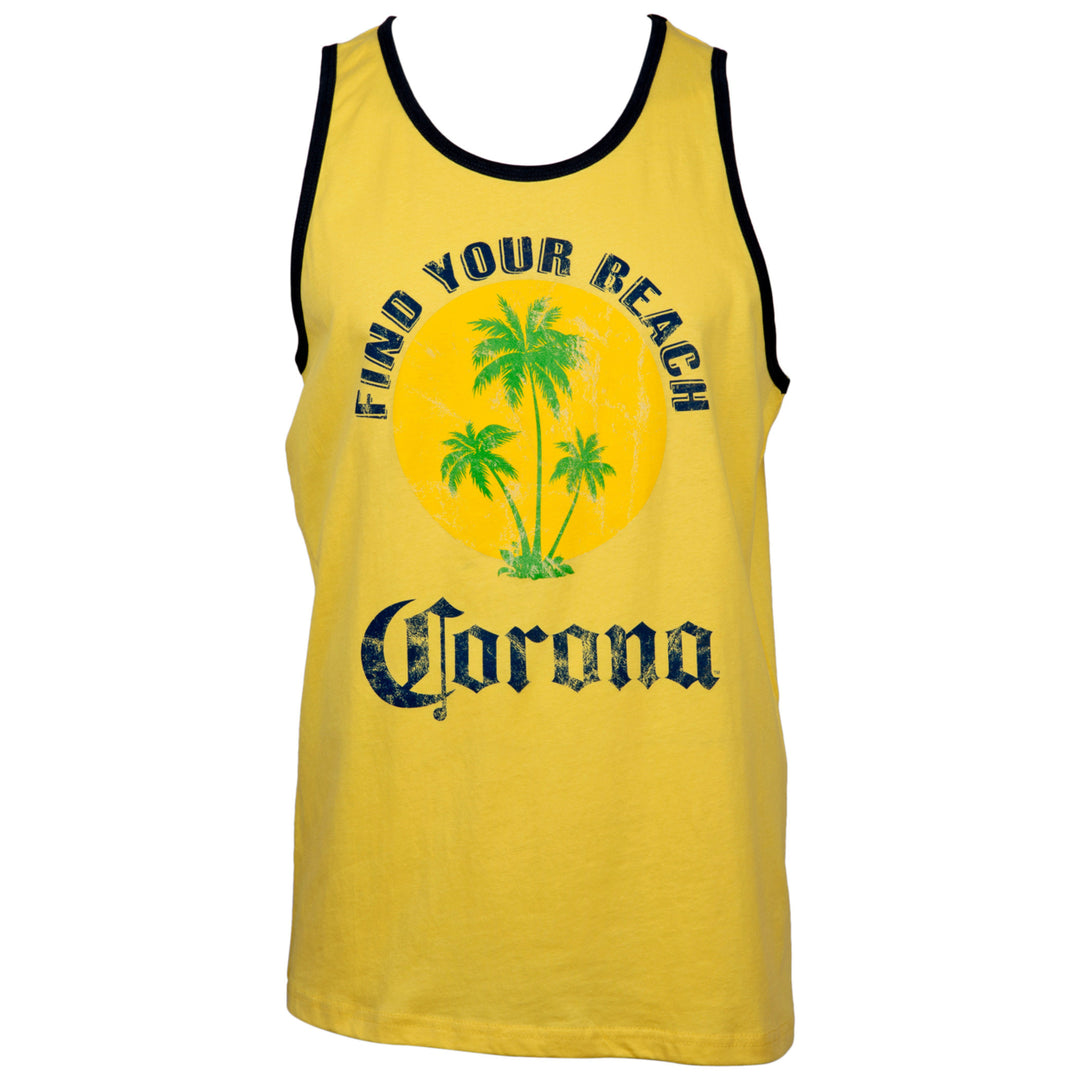 Corona Extra Palm Trees Find Your Beach Tank Top Image 3