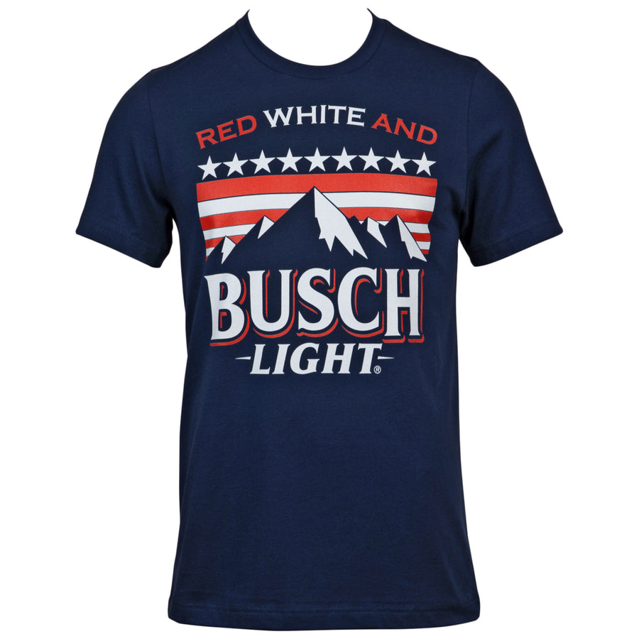 Busch Light Red White and Busch Light Mountains Navy T-Shirt Image 1