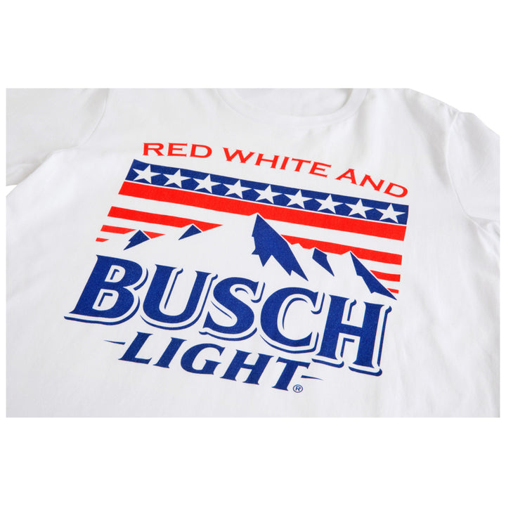 Busch Light Red White and Busch Light Mountains White T-Shirt Image 3