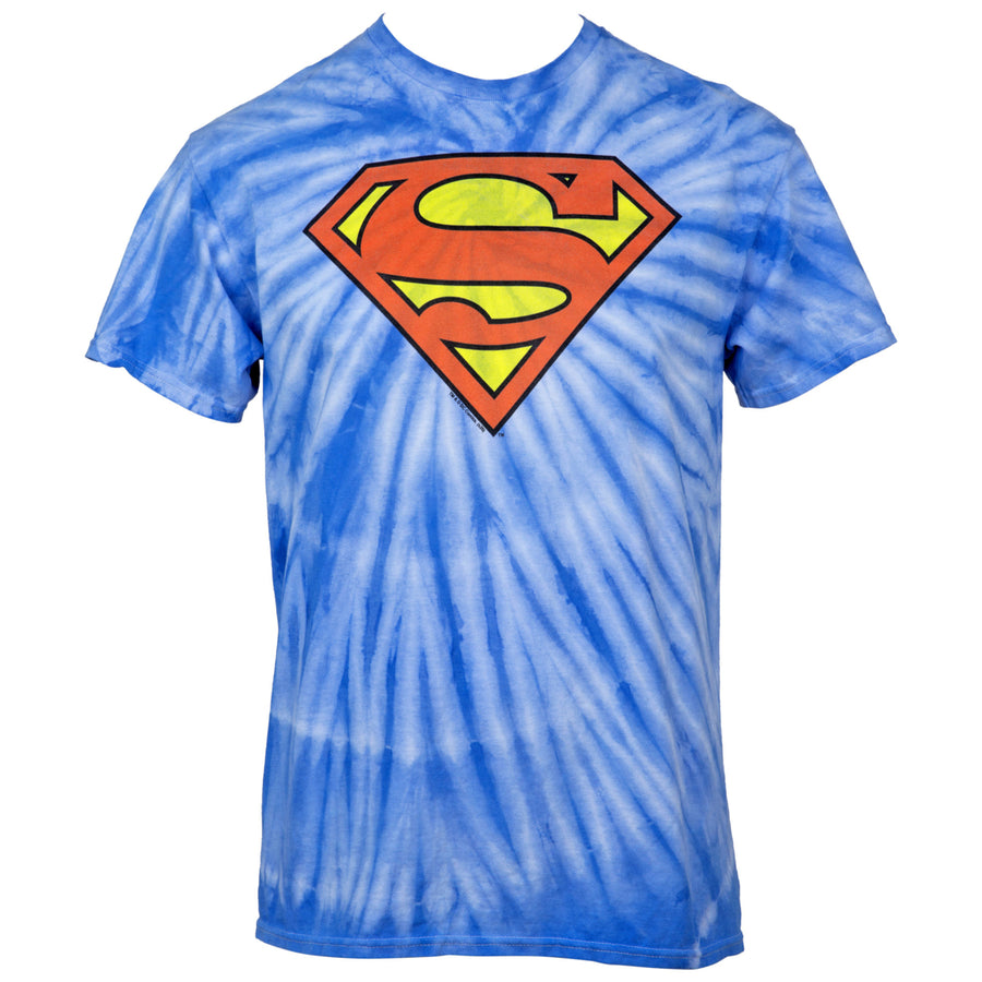 Superman Symbol Tie-Dye T-Shirt Image 1