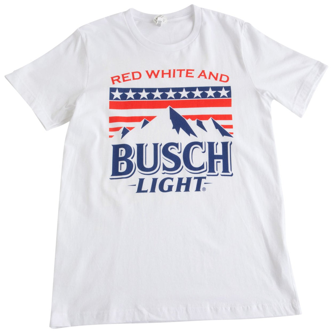 Busch Light Red White and Busch Light Mountains White T-Shirt Image 4