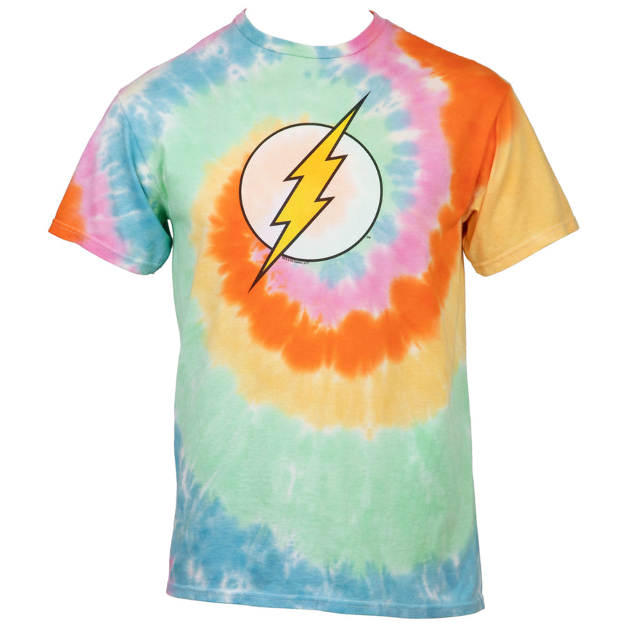 The Flash Symbol Vibrant Tie-Dye T-Shirt Image 1