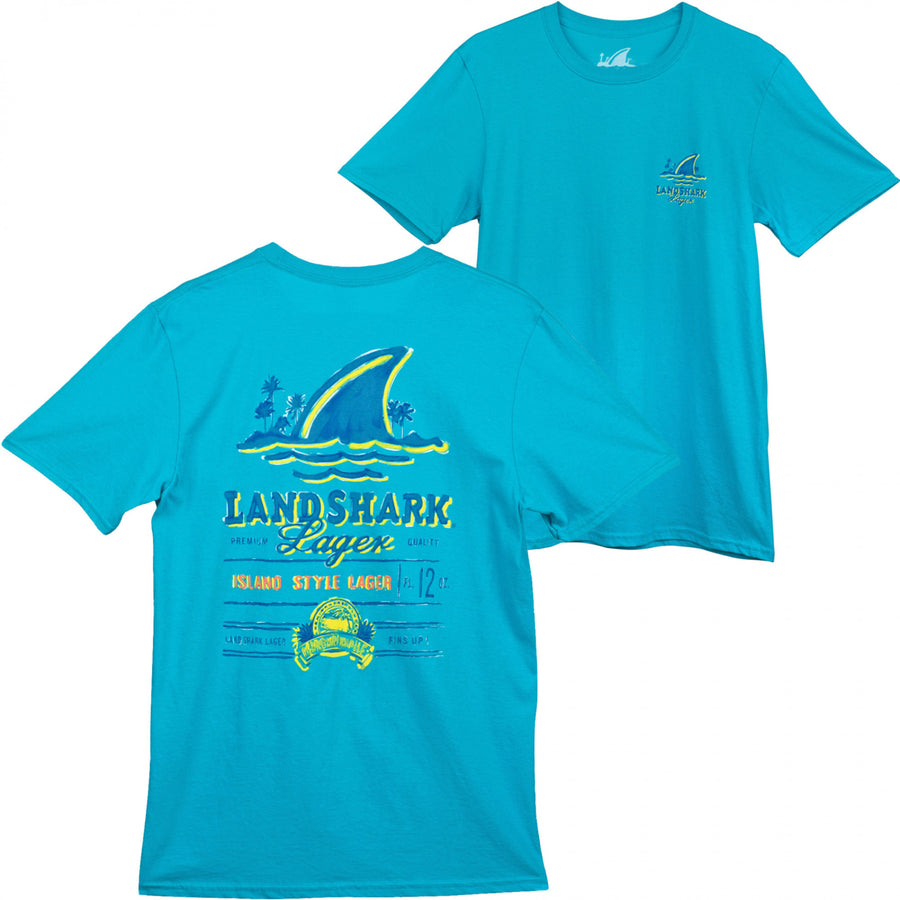 Landshark Island Style Lager Tropical Front/Back T-Shirt Image 1