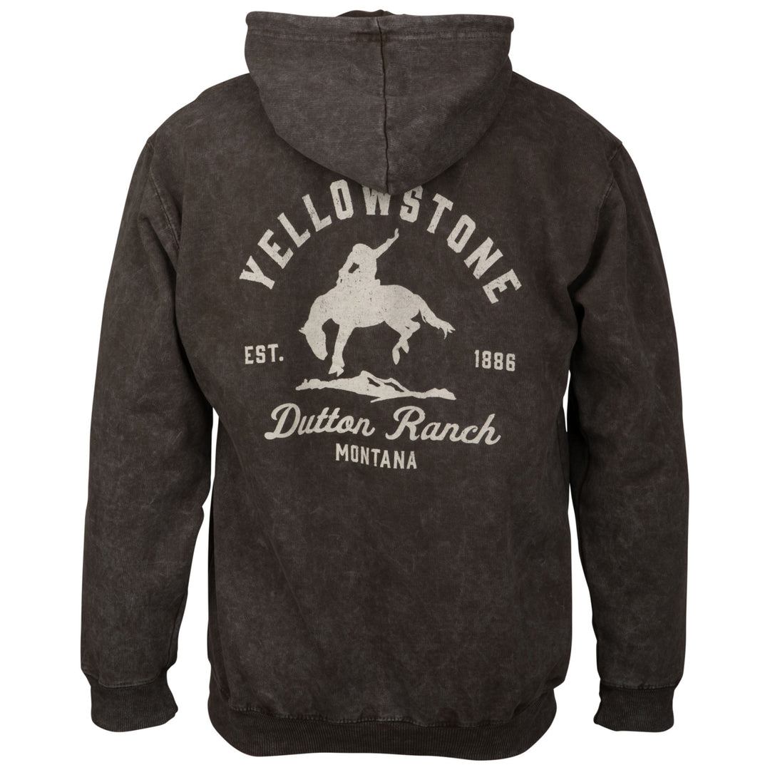 Yellowstone Dutton Ranch Montana Mineral Wash Pull-Over Pocket Hoodie Image 2