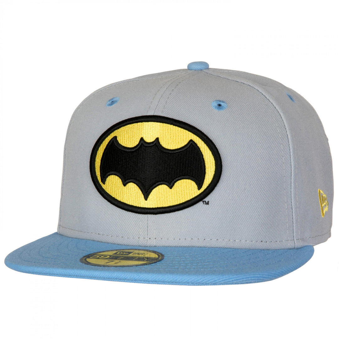 Batman Adam West Logo Era 59Fifty Fitted Flat Bill Hat Image 1