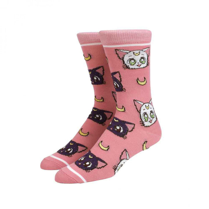 Sailor Moon Crystal Luna and Artemis Crew Socks Image 1