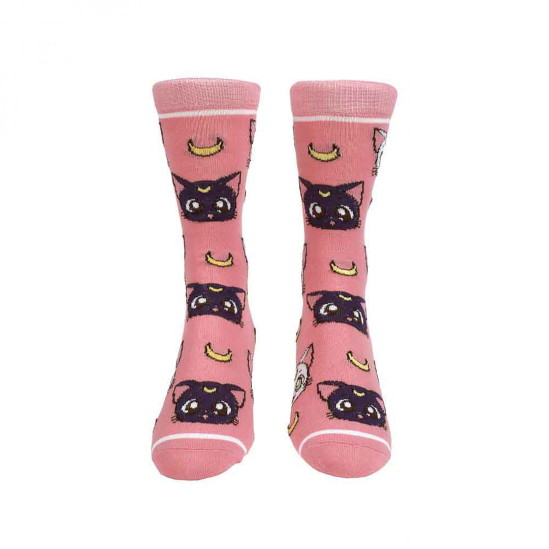 Sailor Moon Crystal Luna and Artemis Crew Socks Image 2