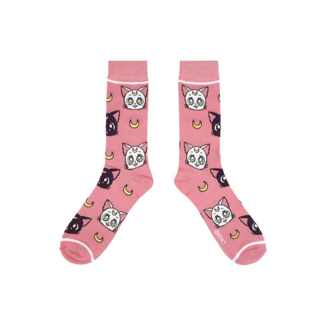 Sailor Moon Crystal Luna and Artemis Crew Socks Image 3