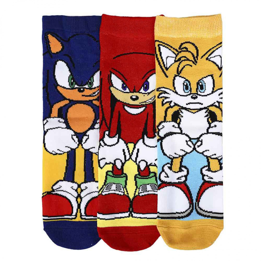 Sonic The Hedgehog Tails and Knuckles 3-Pair Pack of Youth Crew Socks Image 2