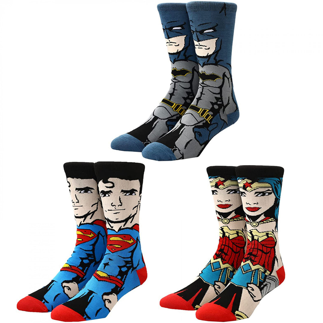 DC Comics Justice League 3-Pair Pack of Crew Socks Image 1