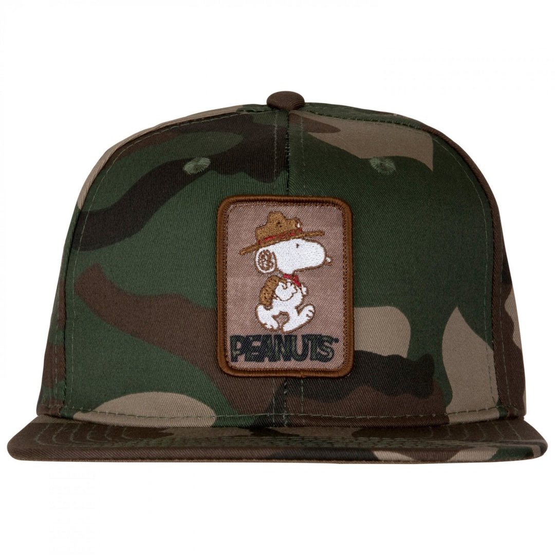 Peanuts Camo Snoopy Adjustable Flat Bill Hat Image 2