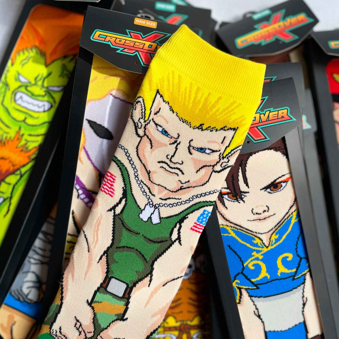 Street Fighter Guile Crossover Crew Socks Image 3
