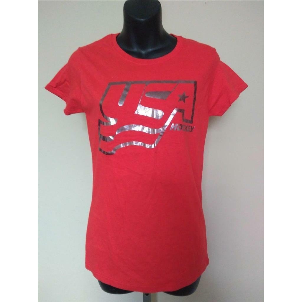 USA Hockey Womens Size S Small Red Shirt Image 1