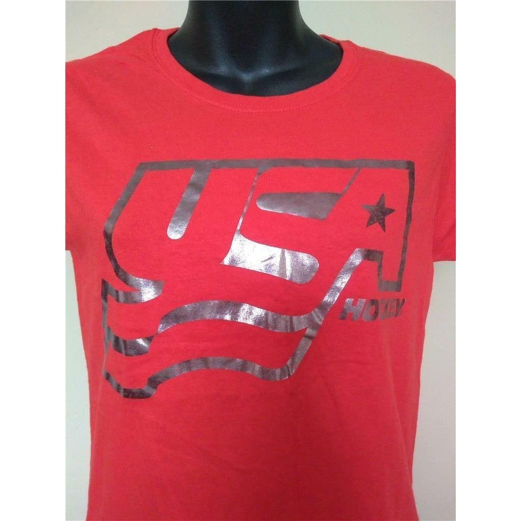 USA Hockey Womens Size S Small Red Shirt Image 2