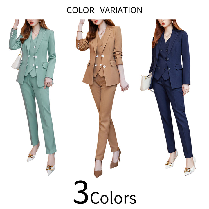 2 Pieces Women Suit Business Casaul Office Lady Suits Slim Fit Solid Color Long Sleeve Single Breasted Blazer And Pant Image 3