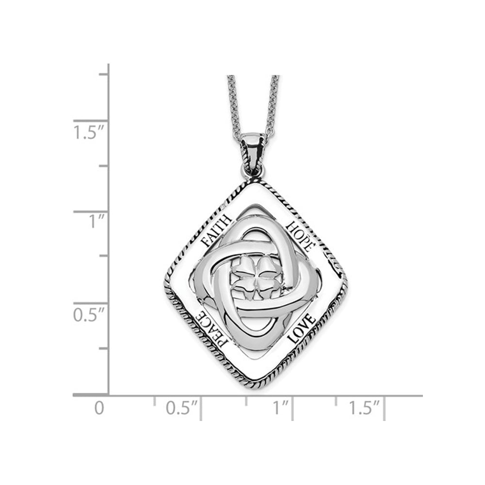 - Family Blessing -  Pendant Necklace in Antiqued Sterling Silver with Chain Image 2