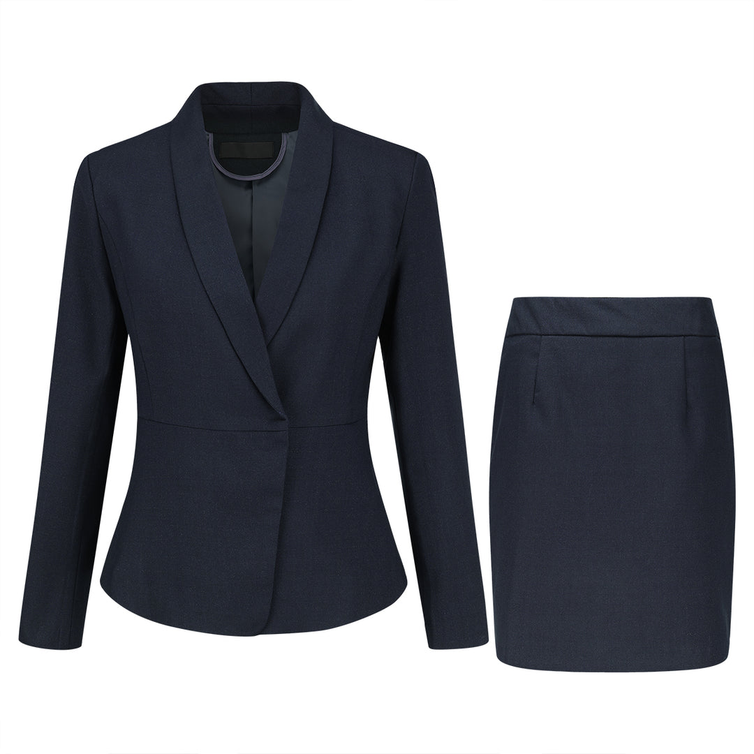 2PCS Women Blazer Suit Business Office Slim Fit Women Suit Long Sleeve Solid Color Shawl Collar Blazer Pants Or Skirt Image 1