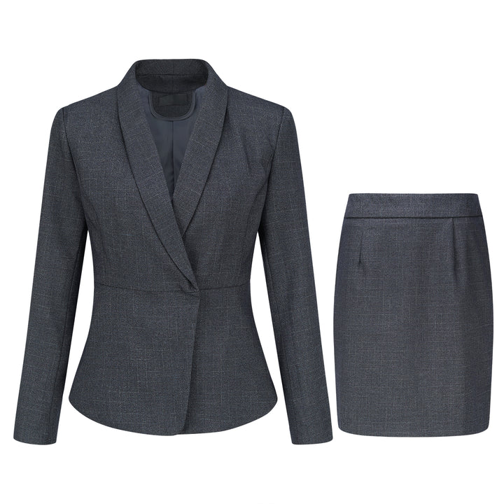 2PCS Women Blazer Suit Business Office Slim Fit Women Suit Long Sleeve Solid Color Shawl Collar Blazer Pants Or Skirt Image 1