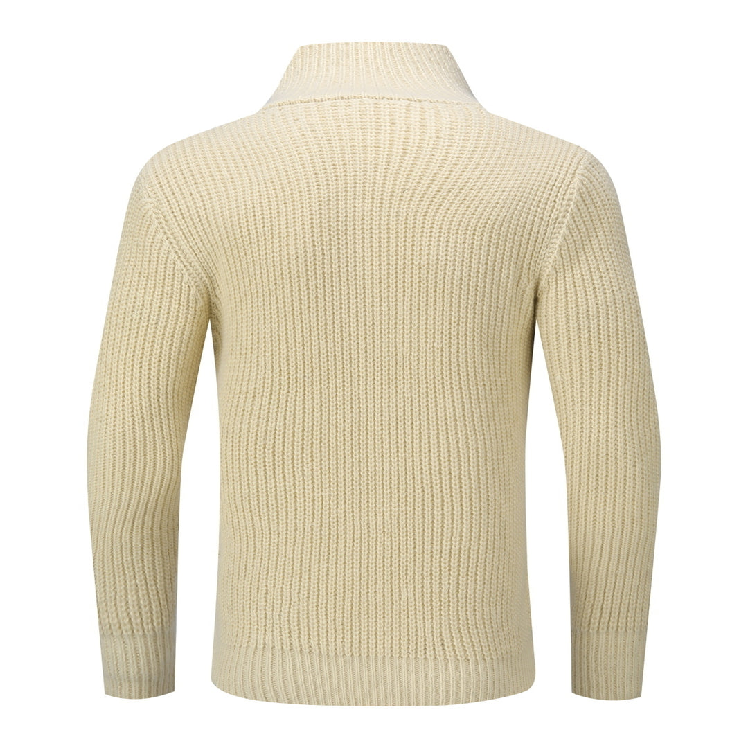 Men Knitted Sweater Vintage Men Cardigan Turtleneck Solid Color Single Breasted Casual Autumn Winter Sweaters Image 3