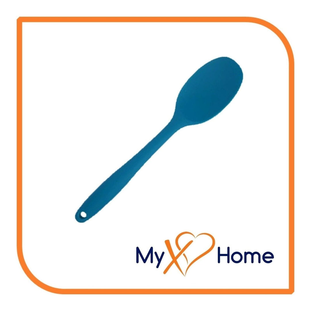 8" Blue Silicone Spoon by MyXOHome (1 2 4 or 6 Spoons) Image 1