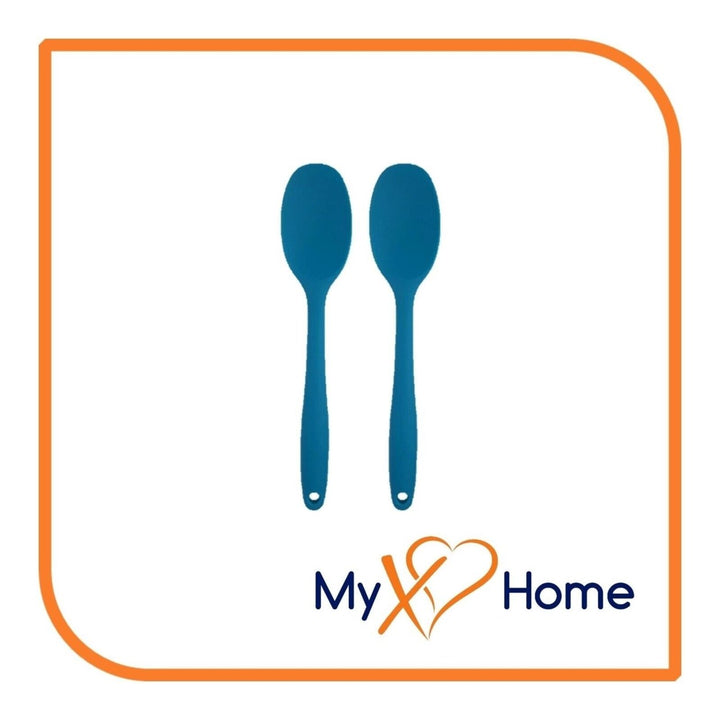 8" Blue Silicone Spoon by MyXOHome (1 2 4 or 6 Spoons) Image 1