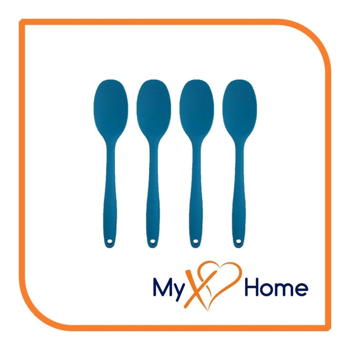 8" Blue Silicone Spoon by MyXOHome (1 2 4 or 6 Spoons) Image 4