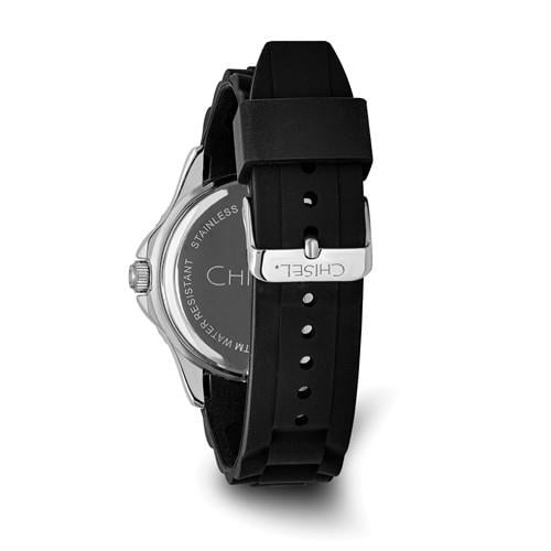 NEW Mens Chisel 44mm Black Silicone Strap Watch Image 4