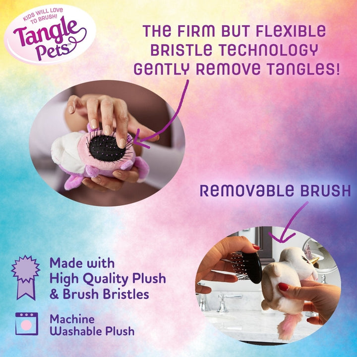 Tangle Pets Detangling Hair Brush for Kids Unicorn Image 4