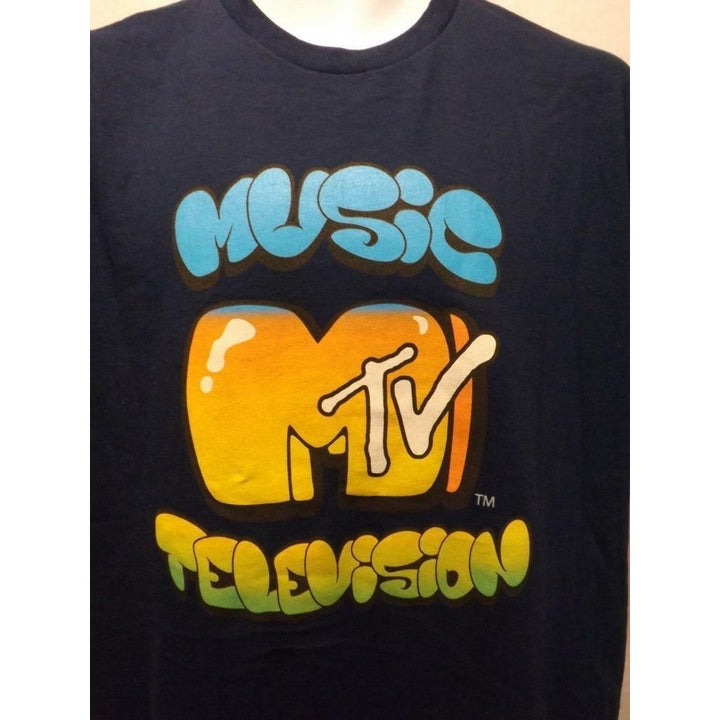 Classic MTV Colorful Adult Mens Size L Large Blue 90S Style Shirt Image 3